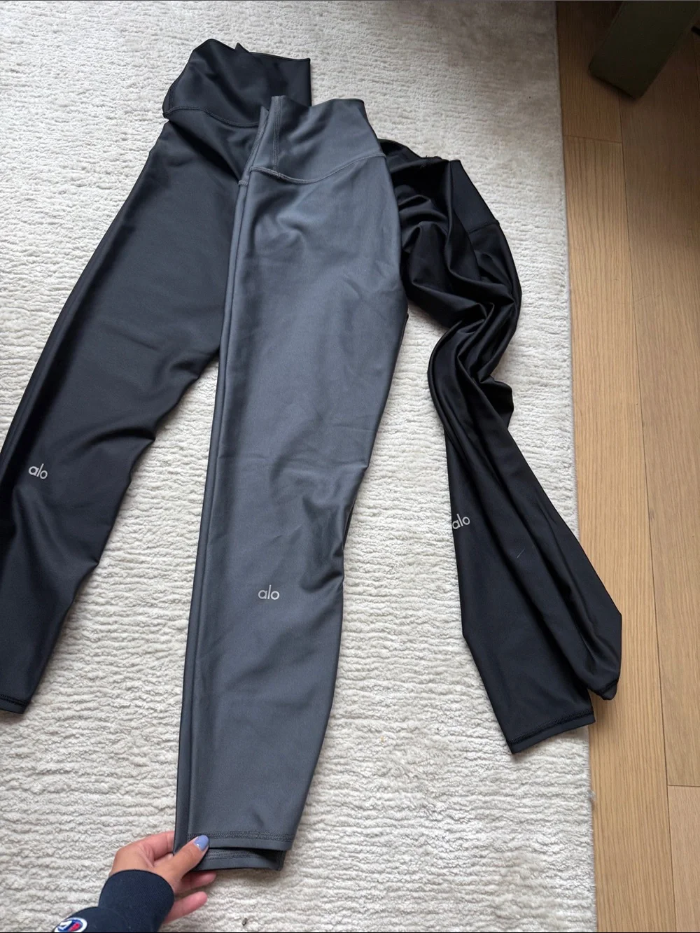 ALO Yoga Black Performance 7/8 HIGH WAIST AIRLIFT LEGGINGS plus Biker Short